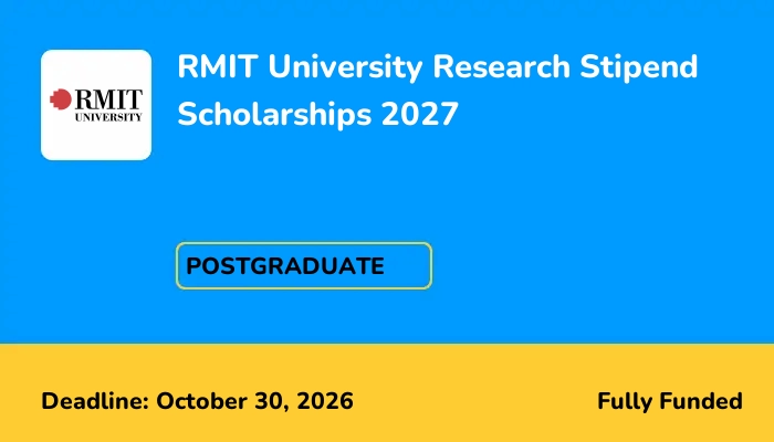 RMIT University Research Stipend Scholarships 2027