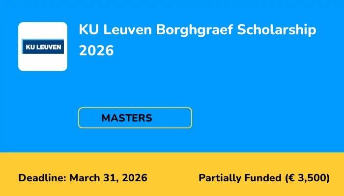 KU Leuven Borghgraef Scholarship 2026