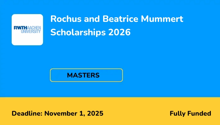 Rochus and Beatrice Mummert Scholarships 2026
