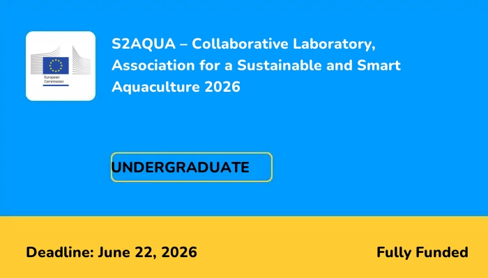 S2AQUA - Collaborative Laboratory, Association for a Sustainable and Smart Aquaculture 2026