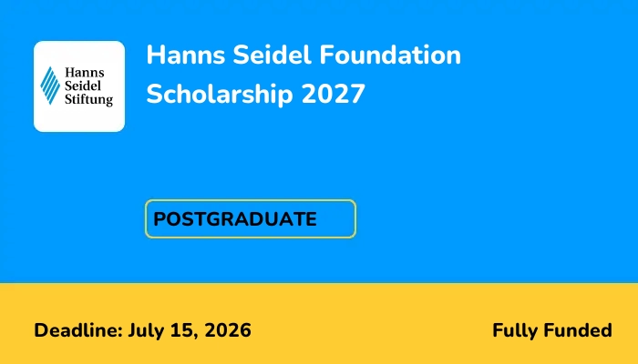 Hanns Seidel Foundation Scholarship 2027