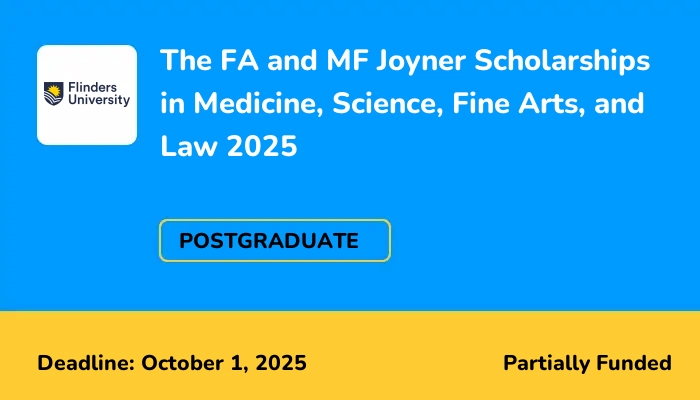 The FA and MF Joyner Scholarships in Medicine, Science, Fine Arts, and Law 2025