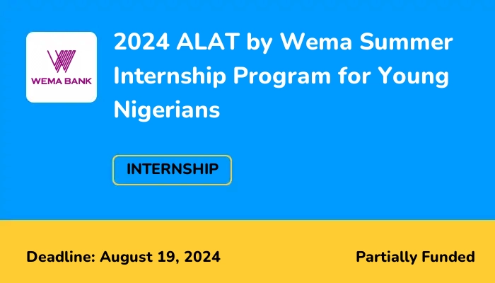 2024 ALAT by Wema Summer Internship Program for Young Nigerians