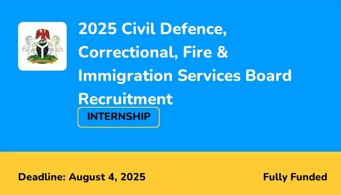 2025 Civil Defence, Correctional, Fire & Immigration Services Board Recruitment