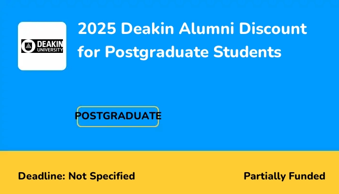 2025 Deakin Alumni Discount for Postgraduate Students
