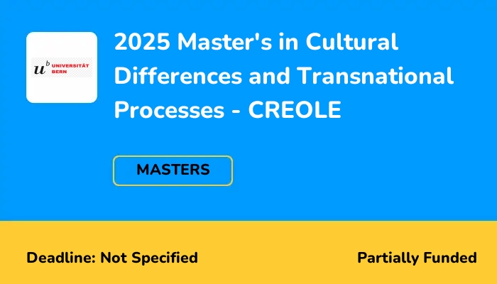 2025 Master's in Cultural Differences and Transnational Processes - CREOLE