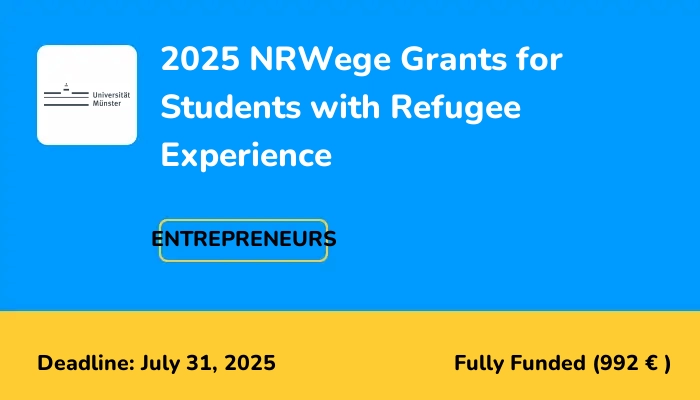 2025 NRWege Grants for Students with Refugee Experience