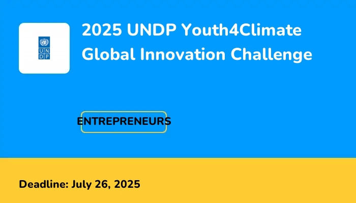2025 UNDP Youth4Climate Global Innovation Challenge
