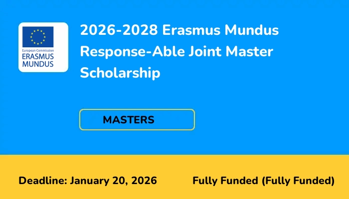 2026-2028 Erasmus Mundus Response-Able Joint Master Scholarship