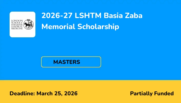 2026-27 LSHTM Basia Zaba Memorial Scholarship