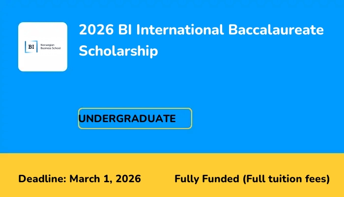 2026 BI International Baccalaureate Scholarship