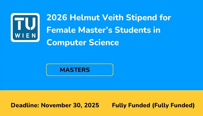 2026 Helmut Veith Stipend for Female Master's Students in Computer Science