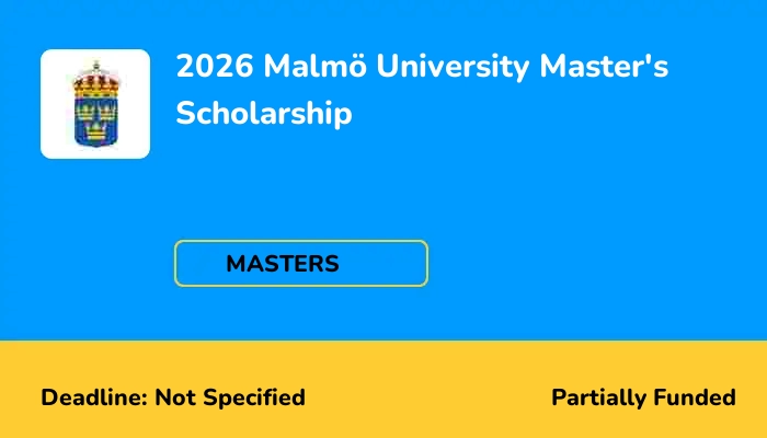 2026 Malmo University Master's Scholarship