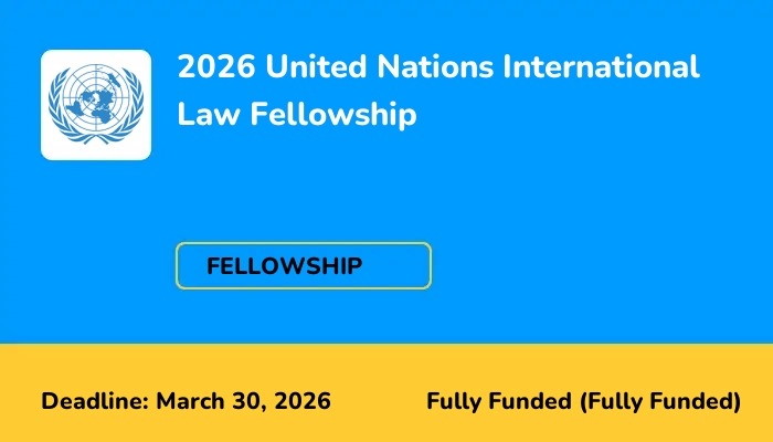 2026 United Nations International Law Fellowship