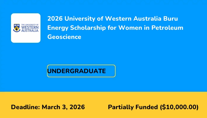 2026 University of Western Australia Buru Energy Scholarship for Women in Petroleum Geoscience