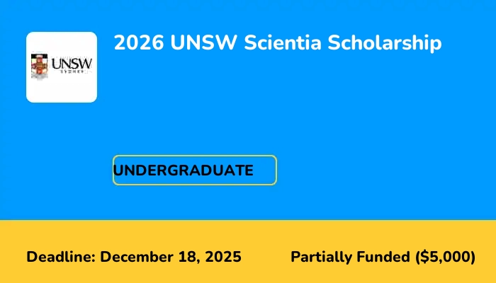2026 UNSW Scientia Scholarship