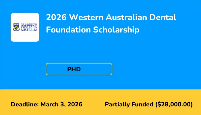 2026 Western Australian Dental Foundation Scholarship