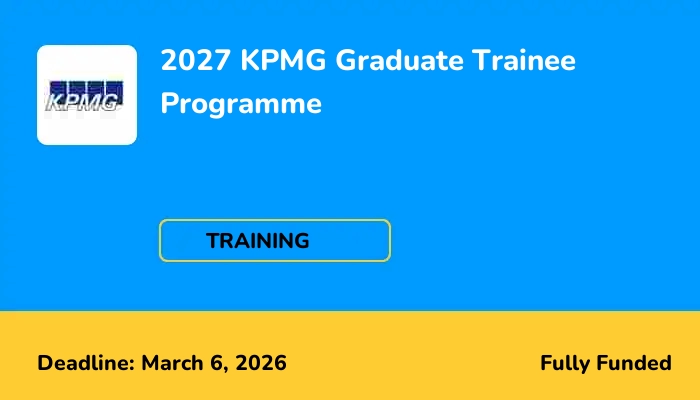 2027 KPMG Graduate Trainee Programme