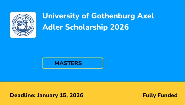 University of Gothenburg Axel Adler Scholarship 2026