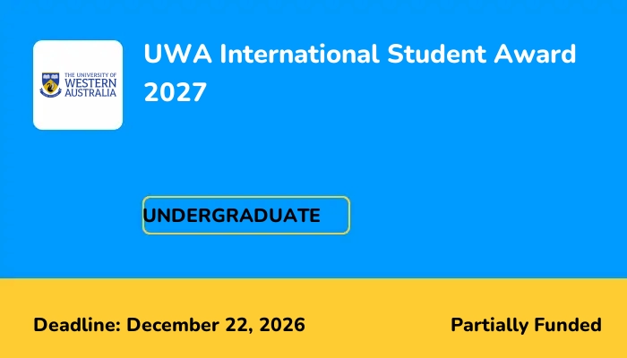 UWA International Student Award 2027