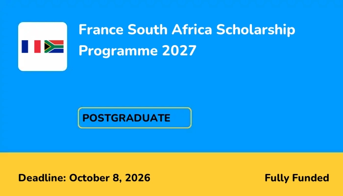 France South Africa Scholarship Programme 2027