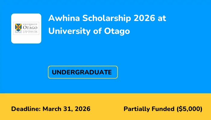 Awhina Scholarship 2026 at University of Otago
