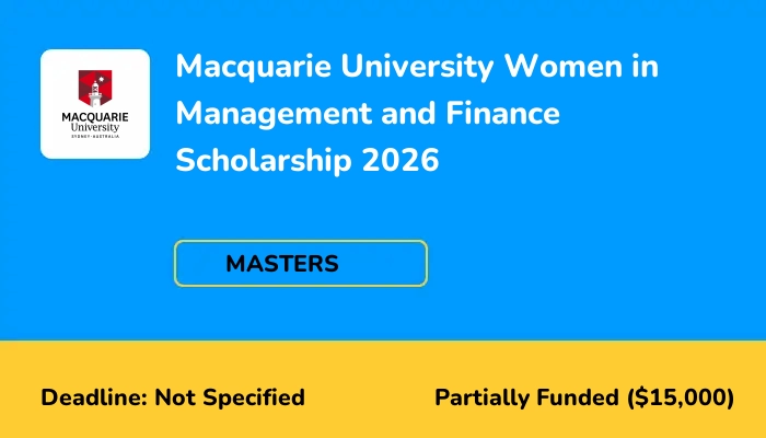 Macquarie University Women in Management and Finance Scholarship 2026
