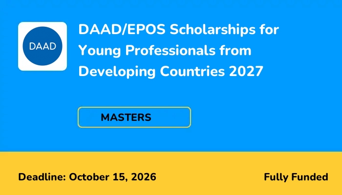 DAAD/EPOS Scholarships for Young Professionals from Developing Countries 2027