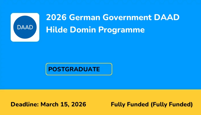 2026 German Government DAAD Hilde Domin Programme