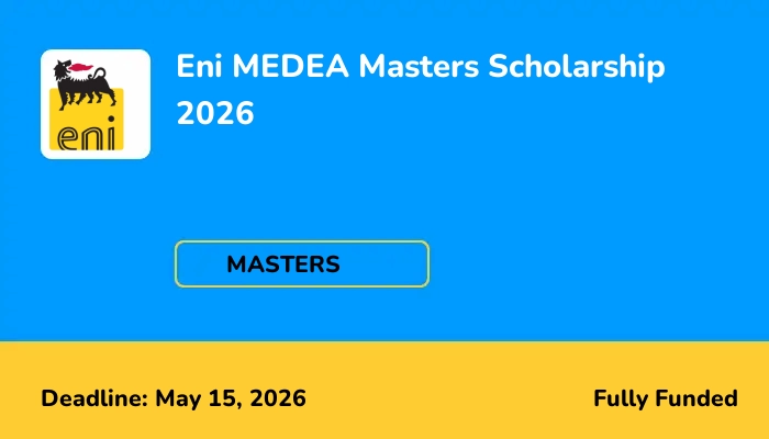 Eni MEDEA Masters Scholarship 2026