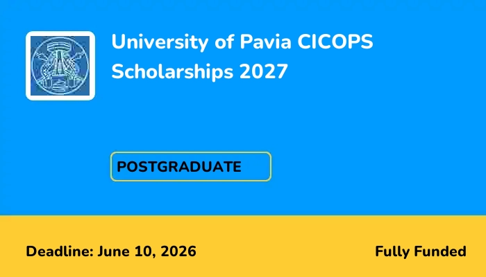 University of Pavia CICOPS Scholarships 2027