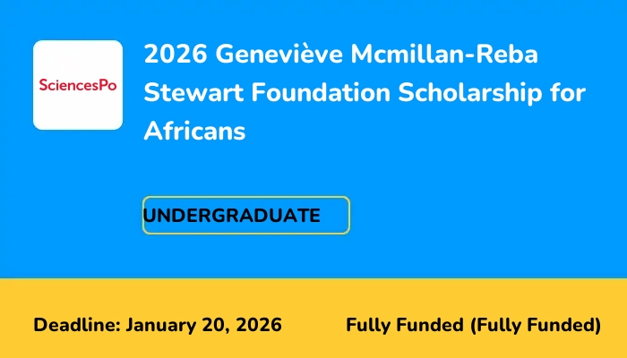 2026 Genevieve Mcmillan-Reba Stewart Foundation Scholarship for Africans