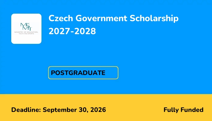 Czech Government Scholarship 2027-2028