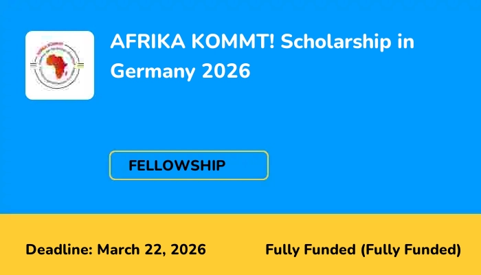AFRIKA KOMMT! Scholarship in Germany 2026