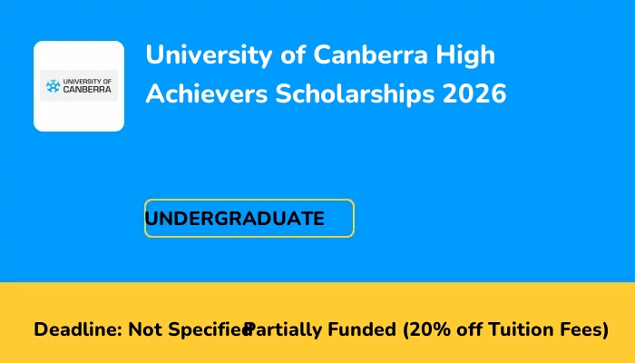 University of Canberra High Achievers Scholarships 2026