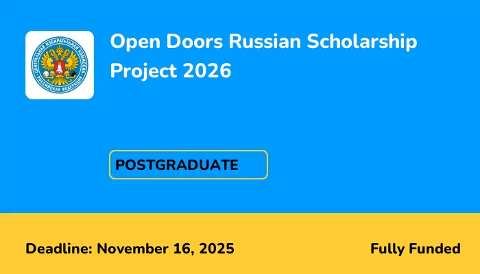 Open Doors Russian Scholarship Project 2026