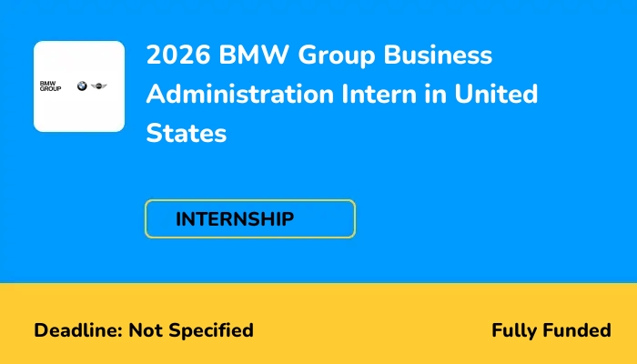 2026 BMW Group Business Administration Intern in United States