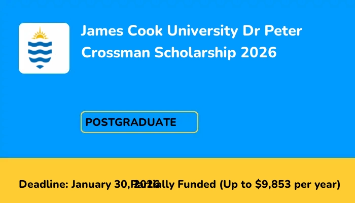 James Cook University Dr Peter Crossman Scholarship 2026