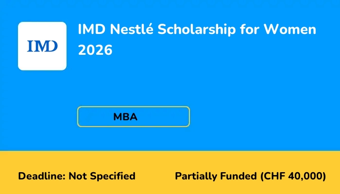 IMD Nestle Scholarship for Women 2026