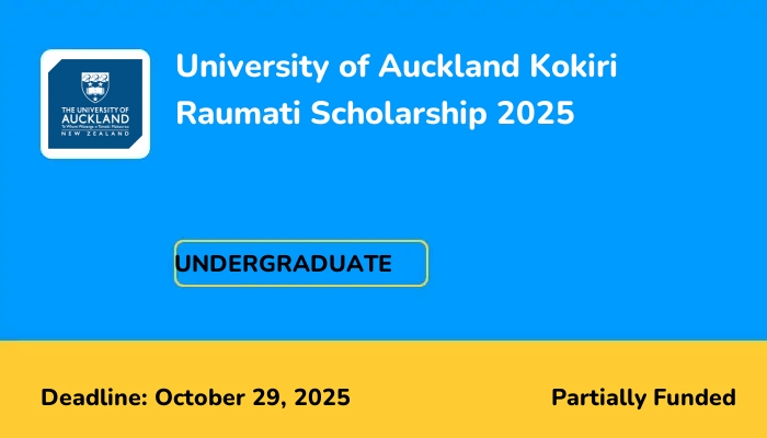 University of Auckland Kokiri Raumati Scholarship 2025