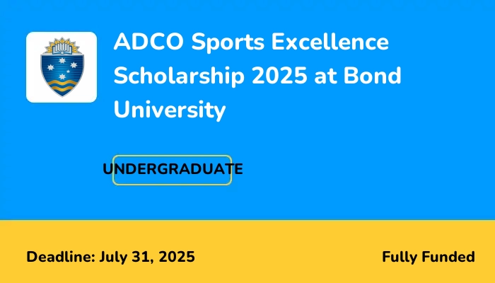 ADCO Sports Excellence Scholarship 2025 at Bond University