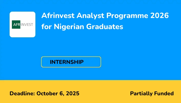 Afrinvest Analyst Programme 2026 for Nigerian Graduates