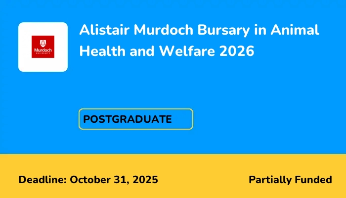 Alistair Murdoch Bursary in Animal Health and Welfare 2026