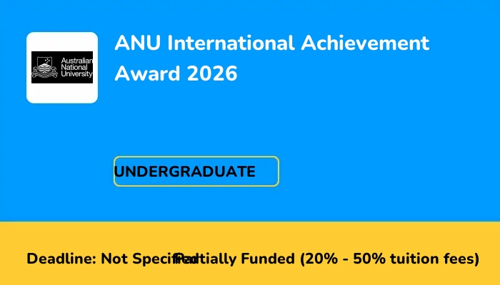 ANU International Achievement Award 2026