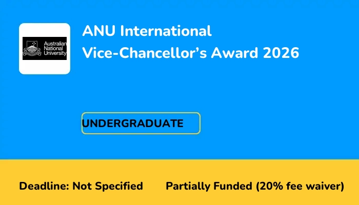 ANU International Vice-Chancellor's Award 2026