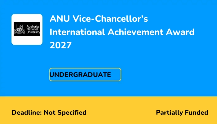 ANU Vice-Chancellor's International Achievement Award 2027