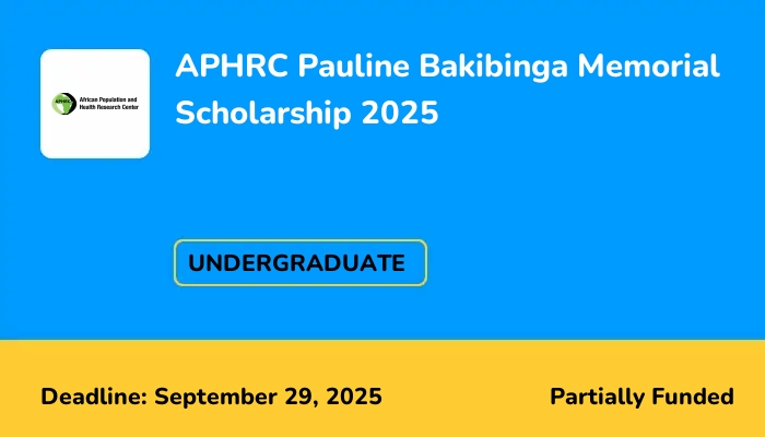 APHRC Pauline Bakibinga Memorial Scholarship 2025