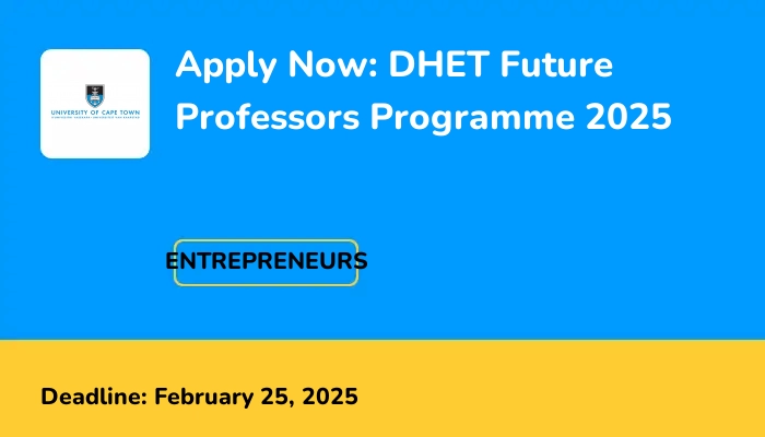 Apply Now: DHET Future Professors Programme 2025