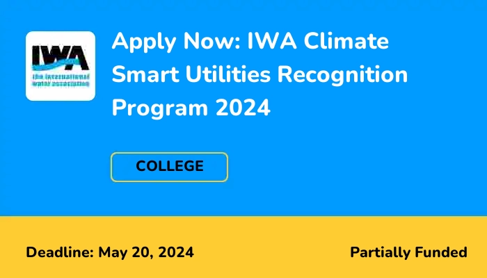 Apply Now: IWA Climate Smart Utilities Recognition Program 2024