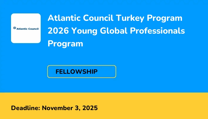 Atlantic Council Turkey Program 2026 Young Global Professionals Program